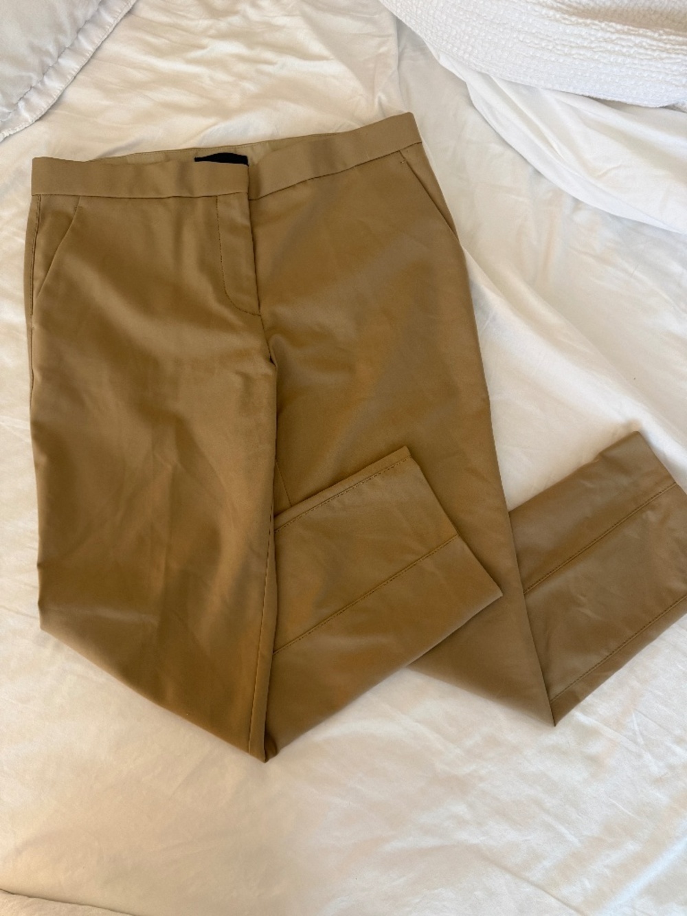 The Row Tan Tailored Trousers Size 6 Made in USA Minimalist Luxury